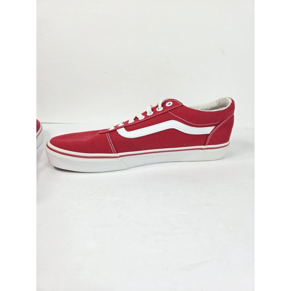 Vtg Y2k VANS Old Skool Red/White Low Top Lace-Up Casual Solid Sneakers Men 10 - Picture 5 of 9